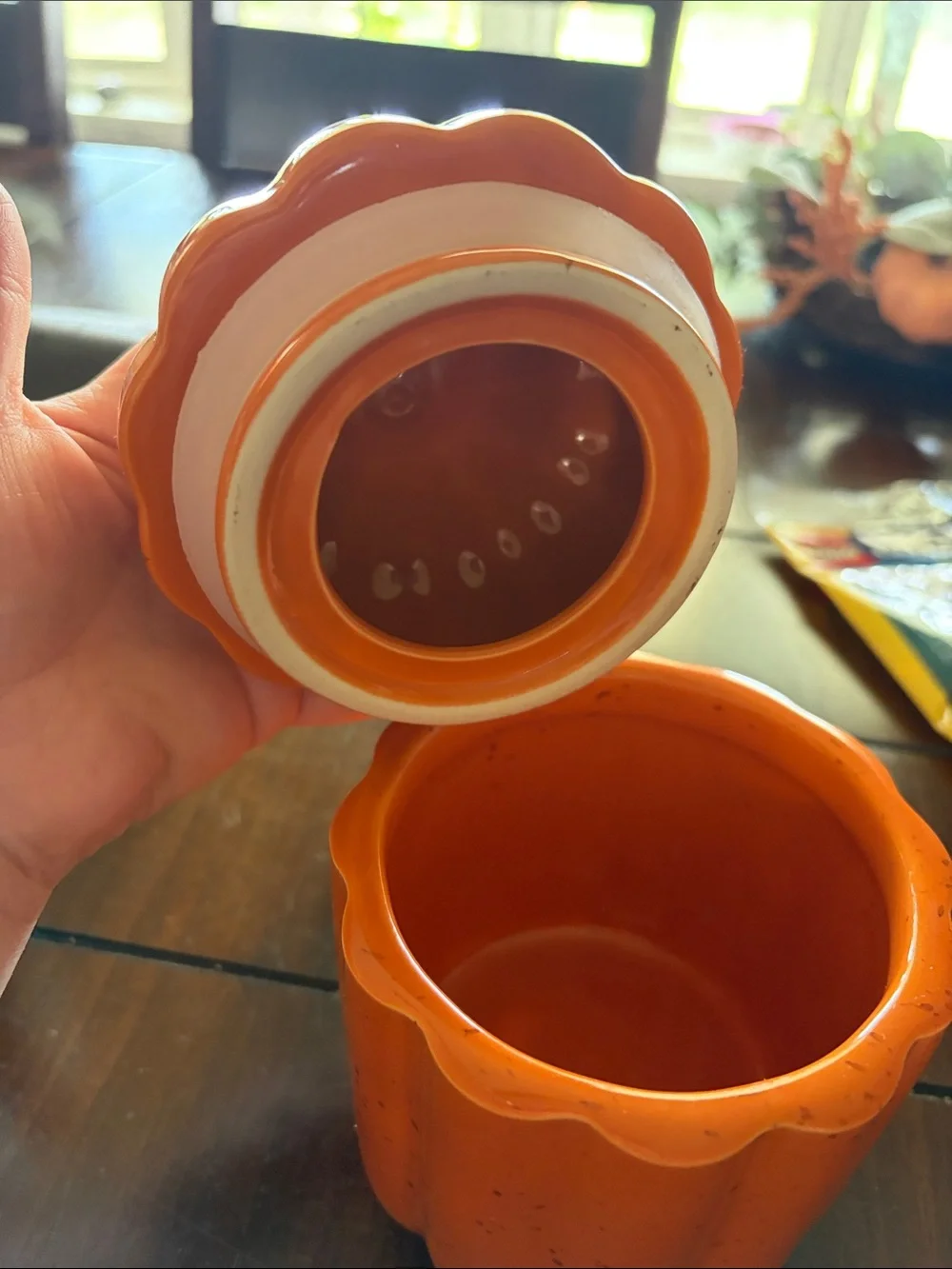 Decorative Orange Pumpkin Ceramic Candy Jar - Brand